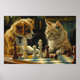 Der Stillstand der Wissenschaftler | Katze und Hun Poster