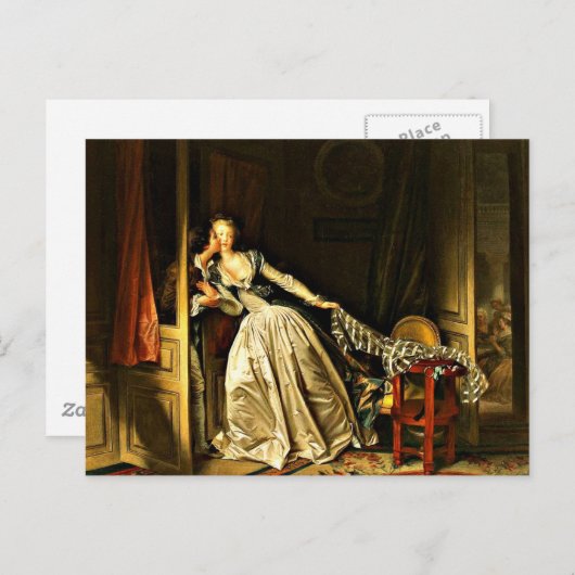 Der Stolen Kiss, Gemälde von Jean-Honore Fragonard Postkarte (Vorne/Hinten)
