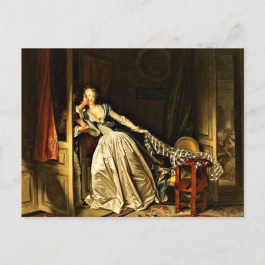 Der Stolen Kiss, Gemälde von Jean-Honore Fragonard Postkarte (Vorderseite)