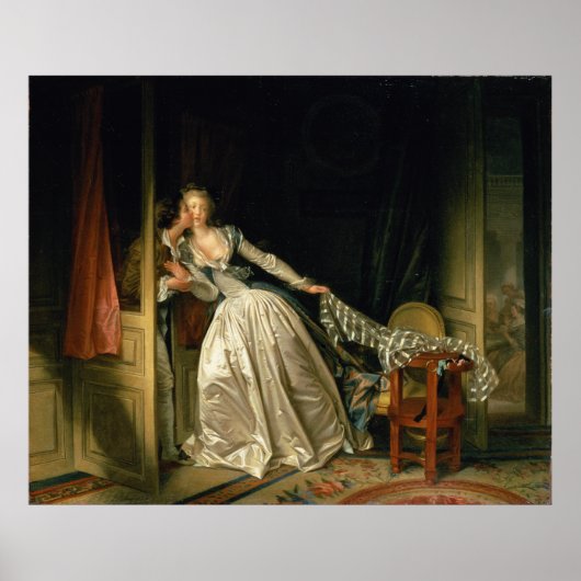 Der Stolen Kiss von Jean-Honoré Fragonard Poster (Vorne)