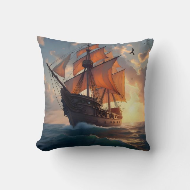 Der Stolz des Kapitäns – Maritime Schiffs-Kunst-Ed Kissen (Vorderseite)