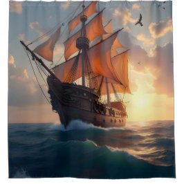 Der Stolz des Kapitäns – Maritime Schiffskunst-Dus Duschvorhang