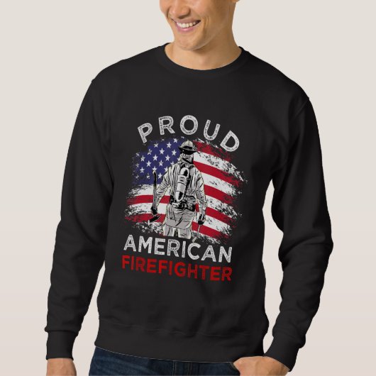 Der stolze amerikanische Feuerwehrmann am 4. Juli Sweatshirt (Vorderseite)