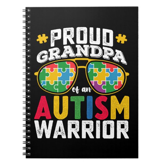 Der stolze Opa einer Familie des Autismus-Kriegers Notizblock (Vorderseite)