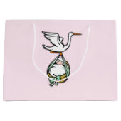 Der Storch trägt ein Baby Große Geschenktüte (Vorderseite)