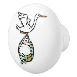 Der Storch trägt ein Baby Keramikknauf