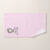 Der Storch trägt ein Baby-Mädchen Badhandtuch Set (Handtuch)