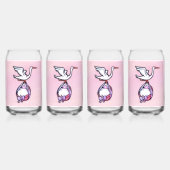 Der Storch trägt ein Baby-Mädchen Dosenglas (Vorderseite)