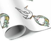Der Storch trägt eine Babydusche Geschenkpapier (Rolleneckpunkt)