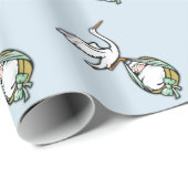 Der Storch trägt einen Babyjungen Geschenkpapier (Rolleneckpunkt)