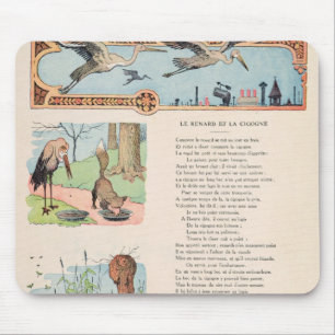 Der Storch und der Fox von den Fabeln Mousepad