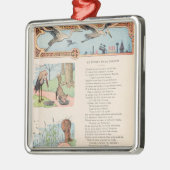 Der Storch und der Fox von den Fabeln Silbernes Ornament (Links)
