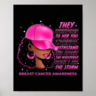 Der Storm Schwarze Frauen Brustkrebs-Krieger rosa Poster