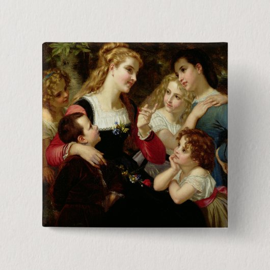 Der Storyteller, 1874 (Öl auf Leinwand) Button (Vorderseite)