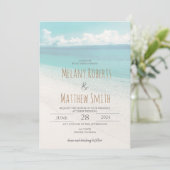 Der Strand am Meer Einladung (Stehend Vorderseite)