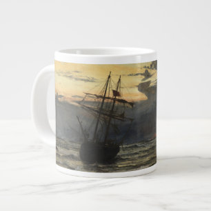 Der Strand am Meer nach einer Sturmzeit, Morgenröt Jumbo-Tasse
