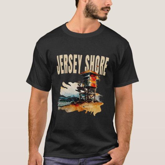 Der Strand an der New Jersey Shore Beach Lifeguard T-Shirt (Vorderseite)