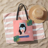 Der Strand | Beach Beauty Retro Tropical Blätter Tasche