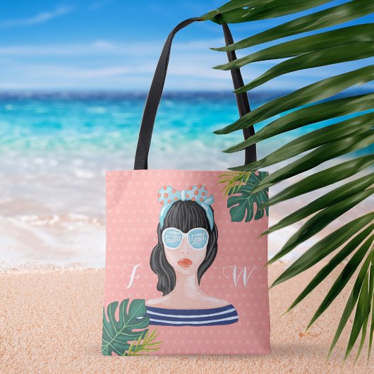 Der Strand | Beach Beauty Retro Tropical Blätter Tasche