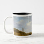 Der Strand bei Egmond-an-Zee Zweifarbige Tasse (Links)