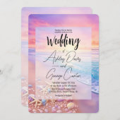 Der Strand bei Sonnenuntergang Einladung (Vorne/Hinten)