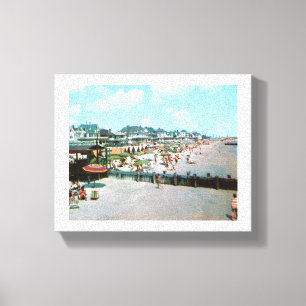 Der Strand, Cape May NJ, Vintag Leinwanddruck