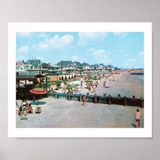 Der Strand, Cape May NJ, Vintag Poster (Vorne)