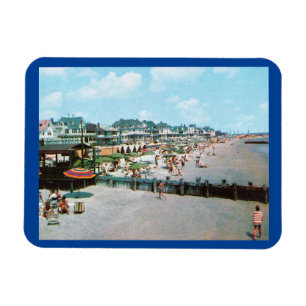 Der Strand, Cape May NJ, Vintage Postkarte Magnet