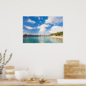 Der Strand des Luxusresorts WELLNESS-CENTER Poster (Küche)
