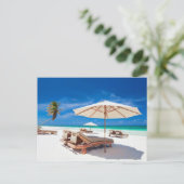 Der Strand des Resorts Postkarte (Stehend Vorderseite)