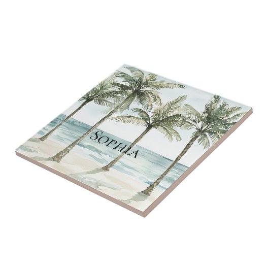 Der Strand des tropischen Palmen Fliese (Seite)