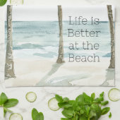 Der Strand des tropischen Palmen Geschirrtuch (Gefaltet)