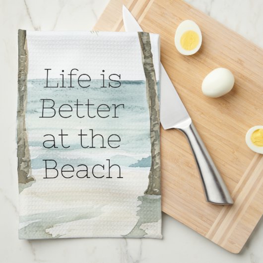 Der Strand des tropischen Palmen Geschirrtuch (Viertel Falte)