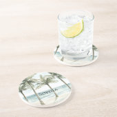 Der Strand des tropischen Palmen Getränkeuntersetzer (Seite)