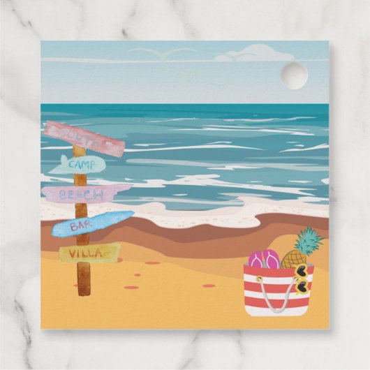 Der Strand Geschenkanhänger (Rückseite)