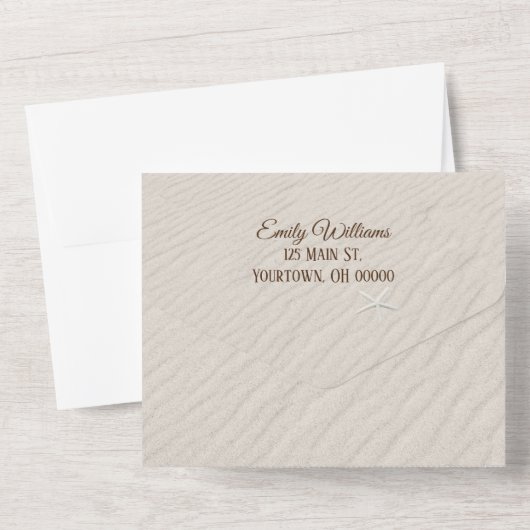 Der Strand hört in Sand All In One Einladung (Rückseite)