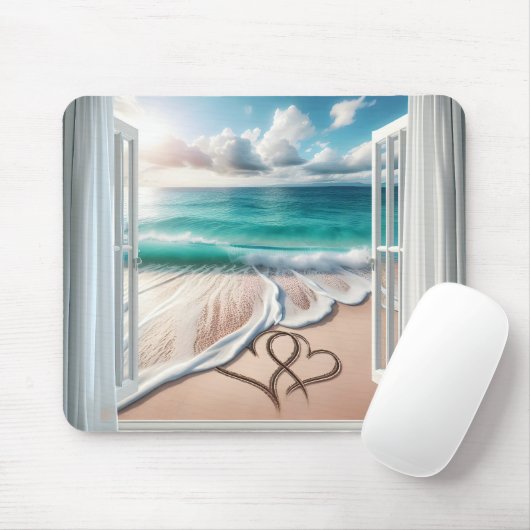 Der Strand hört in Sand Mousepad (Mit Mouse)