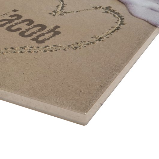 Der Strand hört in Sand Schneidebrett (Ecke)