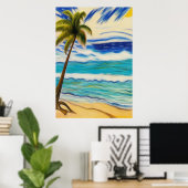 Der Strand im Sommer | AI Art Poster (Heimbüro)