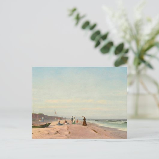 Der Strand in Long Branch, New Jersey Postkarte (Stehend Vorderseite)