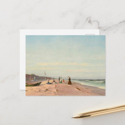 Der Strand in Long Branch, New Jersey Postkarte (Vorderseite/Rückseite Beispiel)