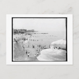 Der Strand in Long Branch, New Jersey Vintage Postkarte