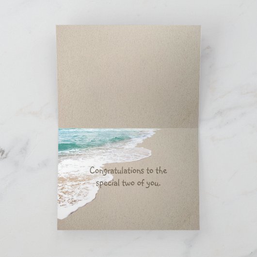 Der Strand ist auf Sand mit Namen. Karte (Innenseite)