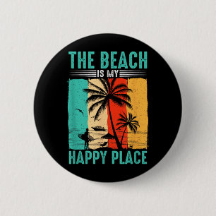 Der Strand ist ein glücklicher Ort Surfer-Lebensst Button