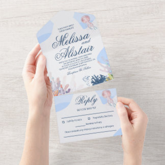 Der Strand ist für Hochzeiten und Hochzeiten gleic All In One Einladung