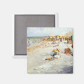 Der Strand ist im Sommer überlaufen Magnet (Vorderseite/Rückseite)