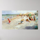 Der Strand ist im Sommer überlaufen Poster (Vorne)