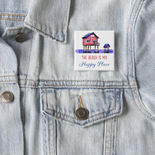 Der Strand ist mein glücklicher Ort Button (Beispiel)