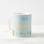 Der Strand ist mein glücklicher Ort Kaffeetasse (Vorderseite Links)