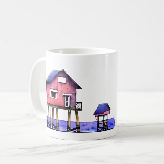 Der Strand ist mein glücklicher Ort Kaffeetasse (Vorderseite Links)